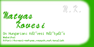 matyas kovesi business card